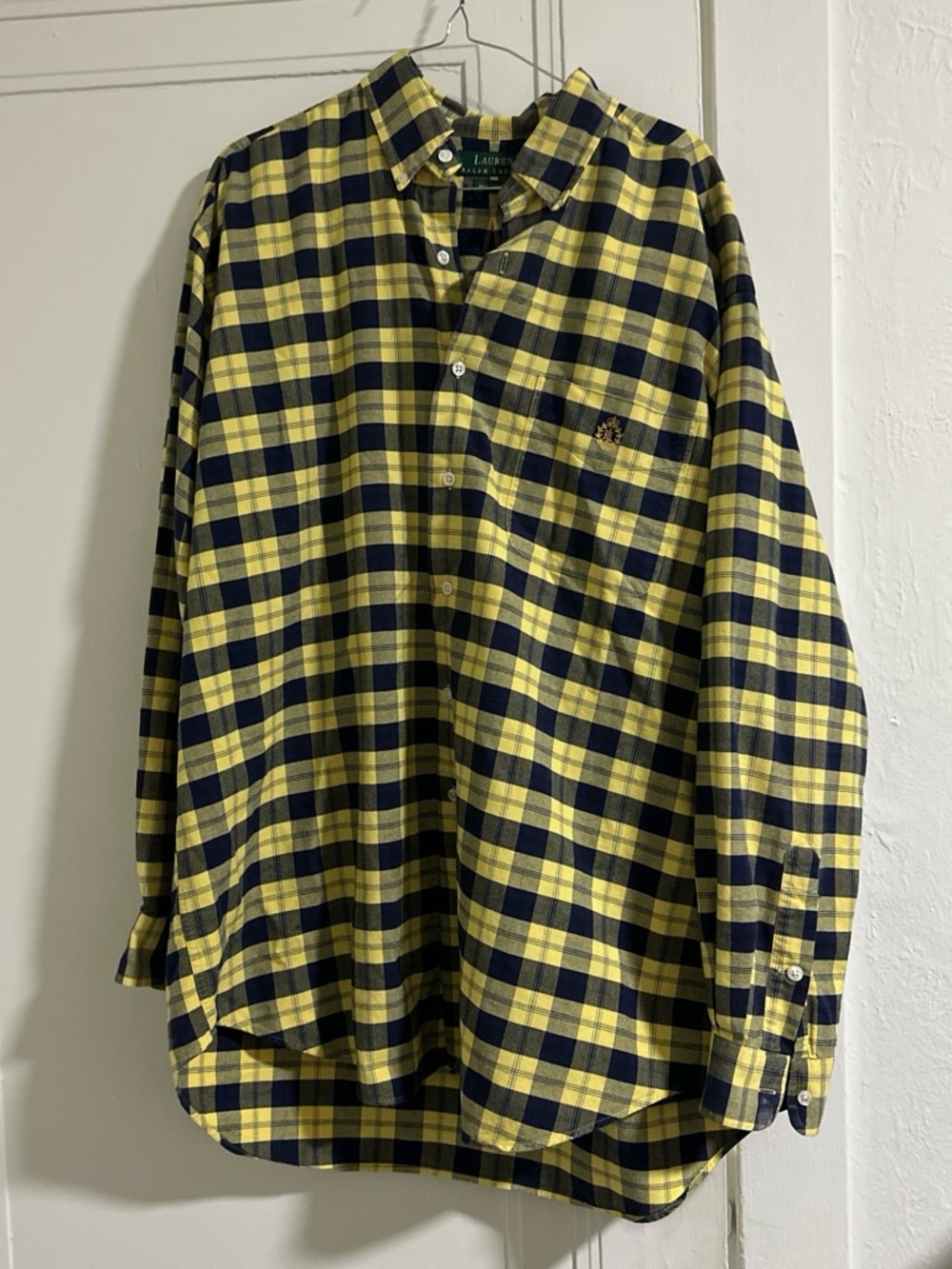 Ralph Lauren Yellow & Navy Plaid Button-Down Shirt